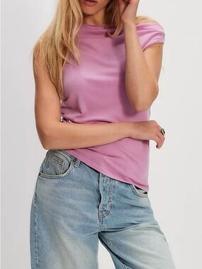 Free People Lilac Asymmetrical Hem Tank Top